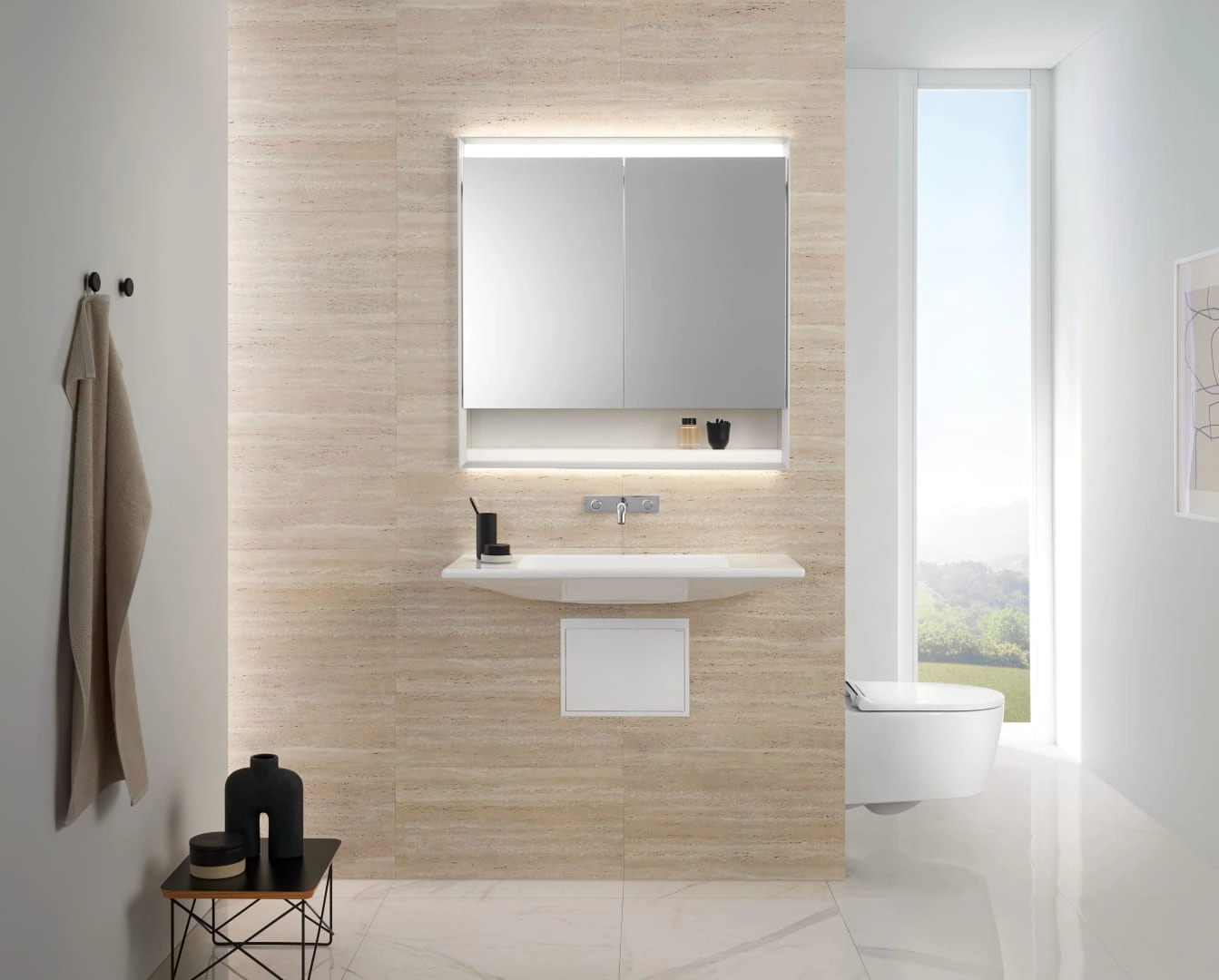 Geberit Wand-Tiefspül-WC Set TurboFlush mit WC-Sitz „One“ geschlossene Form 540 mm in weiß alpin, mit KeraTect®, ohne Spülrand Geberit Wand-Tiefspül-WC Set TurboFlush mit WC-Sitz „One“ geschlossene Form 540 mm in weiß alpin, mit KeraTect®, ohne Spülrand
