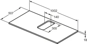 Waschtischplatte i.life B mittiger Ausschnitt für ein Wand-Waschtisch 1002x507x18mm Weiß matt Waschtischplatte i.life B mittiger Ausschnitt für ein Wand-Waschtisch 1002x507x18mm Weiß matt