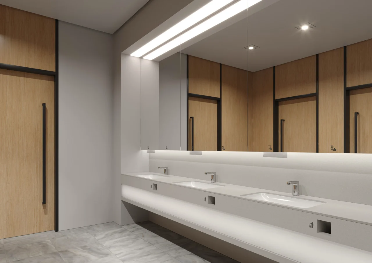 Hansgrohe Vernis Blend Elektronik-Waschtischmischer, Chrom, Ausladung 112 mm, Normalstrahl, schwenkbarer Strahlformer, Temperaturvoreinstellung, Batteriebetrieb