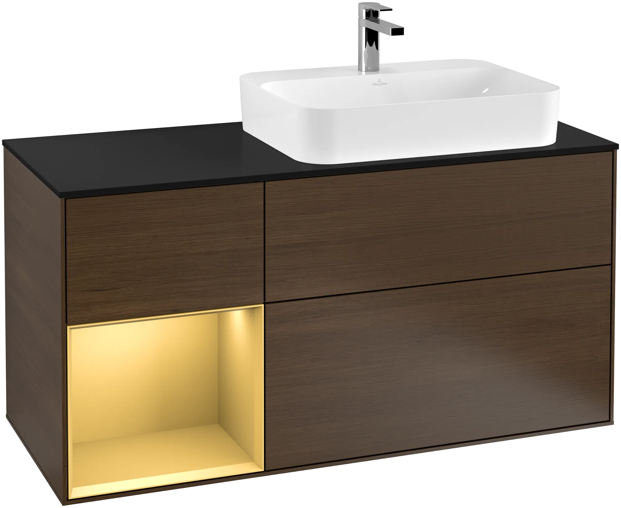 Villeroy & Boch Waschbeckenunterschrank Finion G39, 1200x603x501mm, mit Beleuchtung, 3 Auszüge