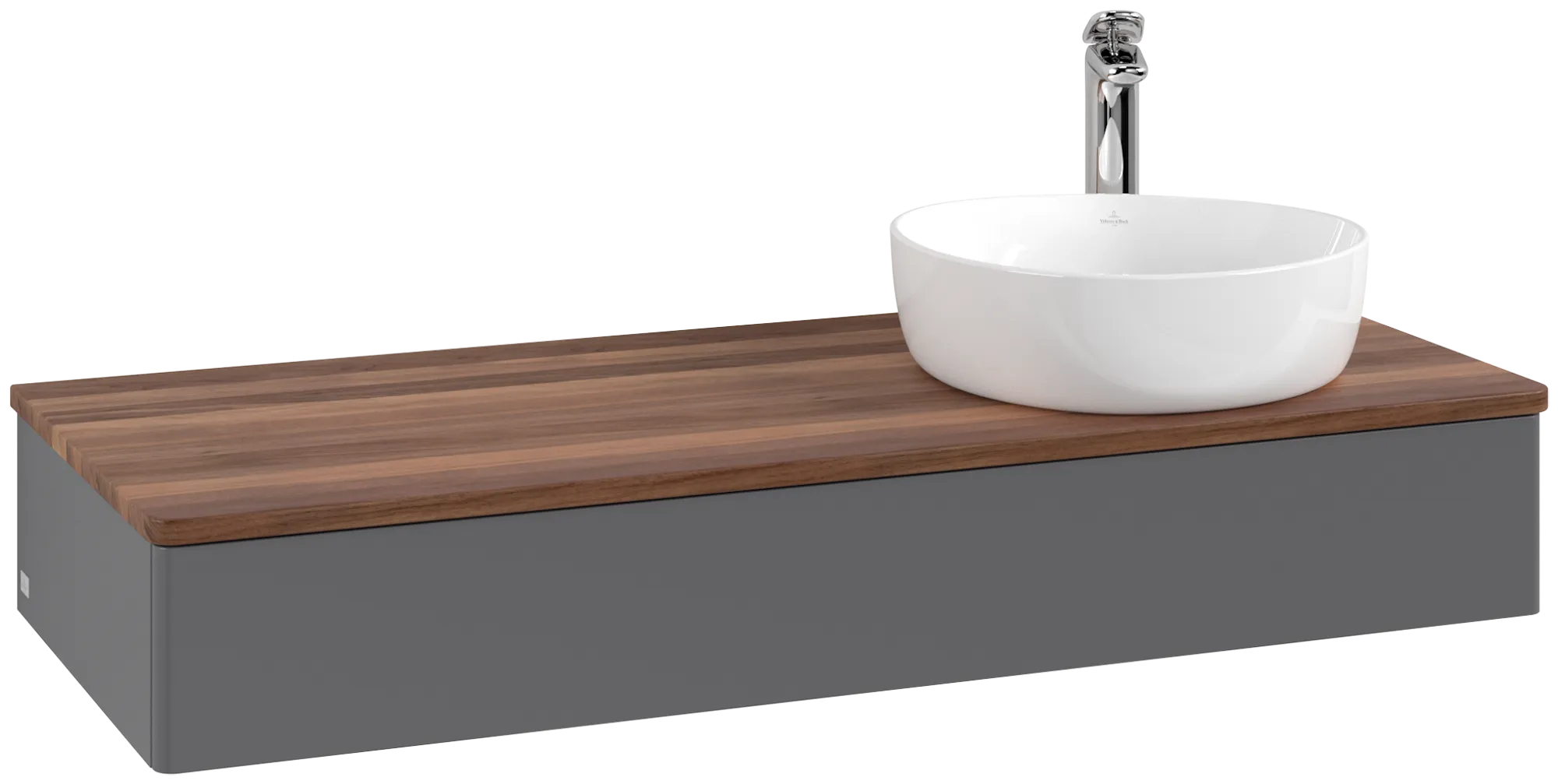 Villeroy & Boch Antao Waschbeckenunterschrank K12_5, 1200x190x500mm, Anthracite Matt Lacquer / Warm Walnut