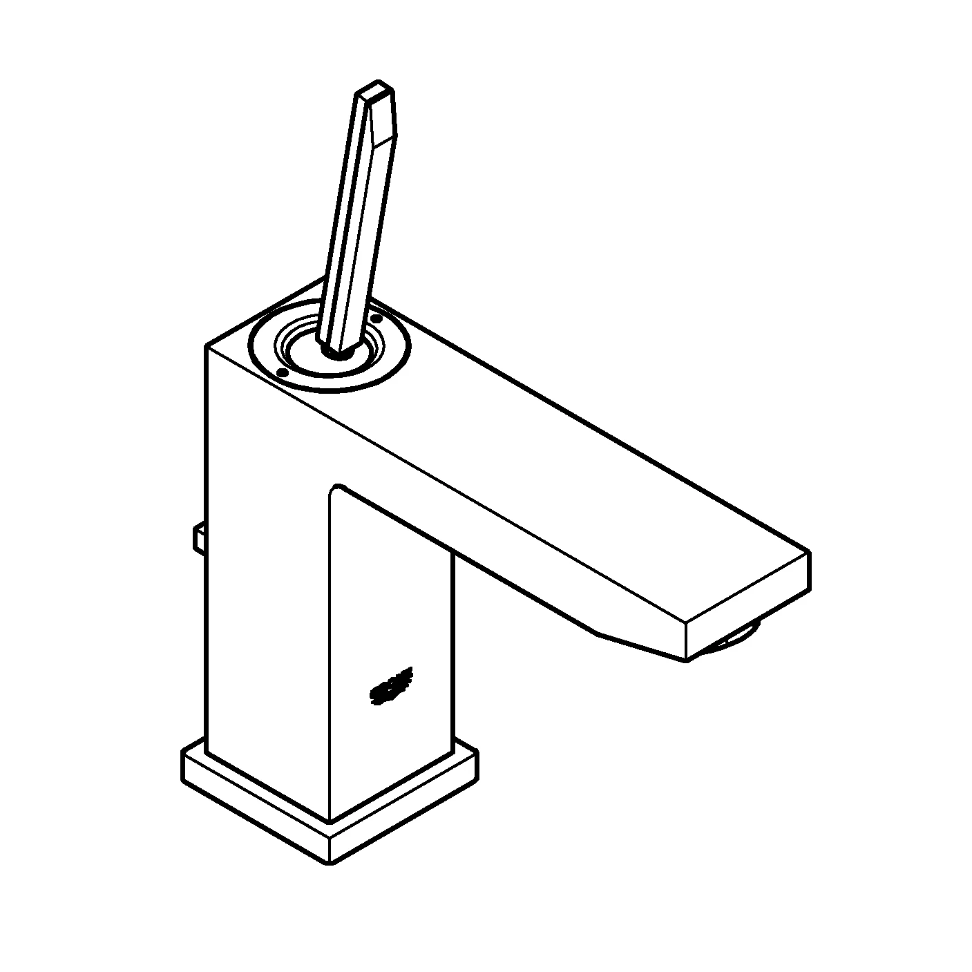 Einhand-Waschtischbatterie Eurocube Joy 23657, M-Size, Einlochmontage, Zugstangen-Ablaufgarnitur 1 1/4'', chrom