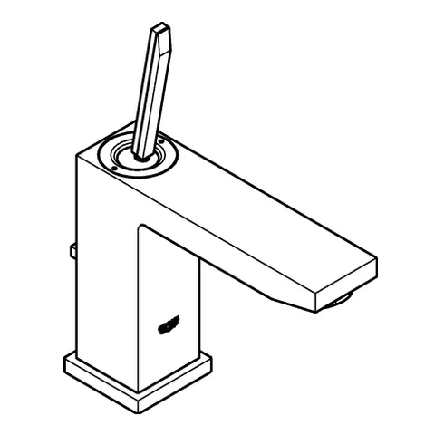 Einhand-Waschtischbatterie Eurocube Joy 23657, M-Size, Einlochmontage, Zugstangen-Ablaufgarnitur 1 1/4'', chrom Einhand-Waschtischbatterie Eurocube Joy 23657, M-Size, Einlochmontage, Zugstangen-Ablaufgarnitur 1 1/4'', chrom