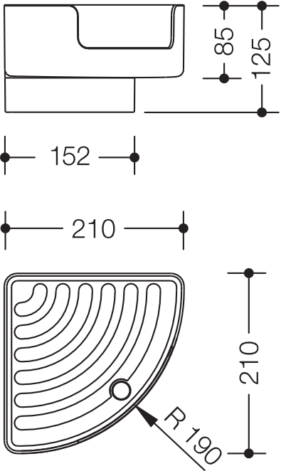 HEWI Eckablage „Serie 802 LifeSystem“ in 12,5 cm