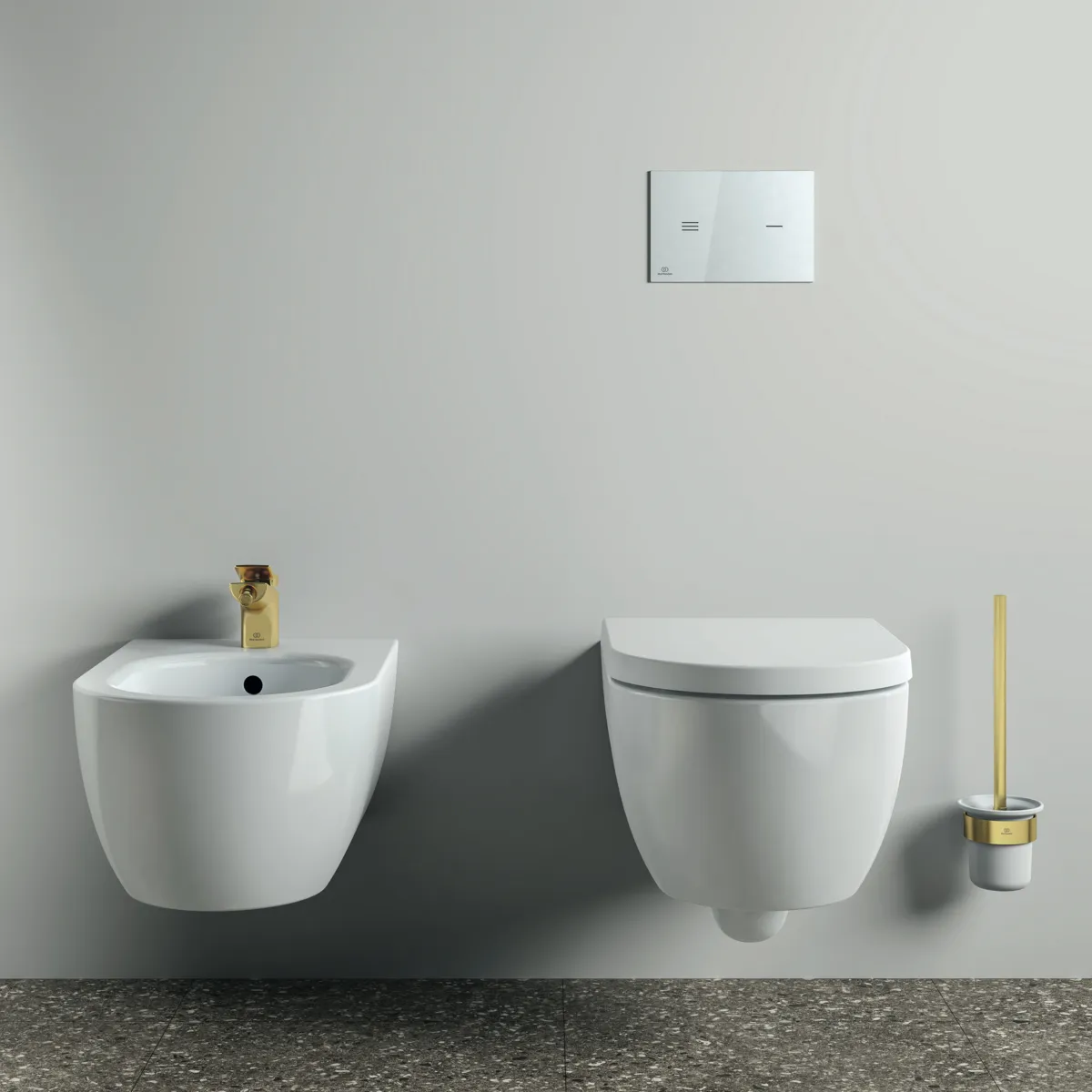 Ideal Standard WC-Bürstengarnitur Conca rund Brushed Gold Ideal Standard WC-Bürstengarnitur Conca rund Brushed Gold
