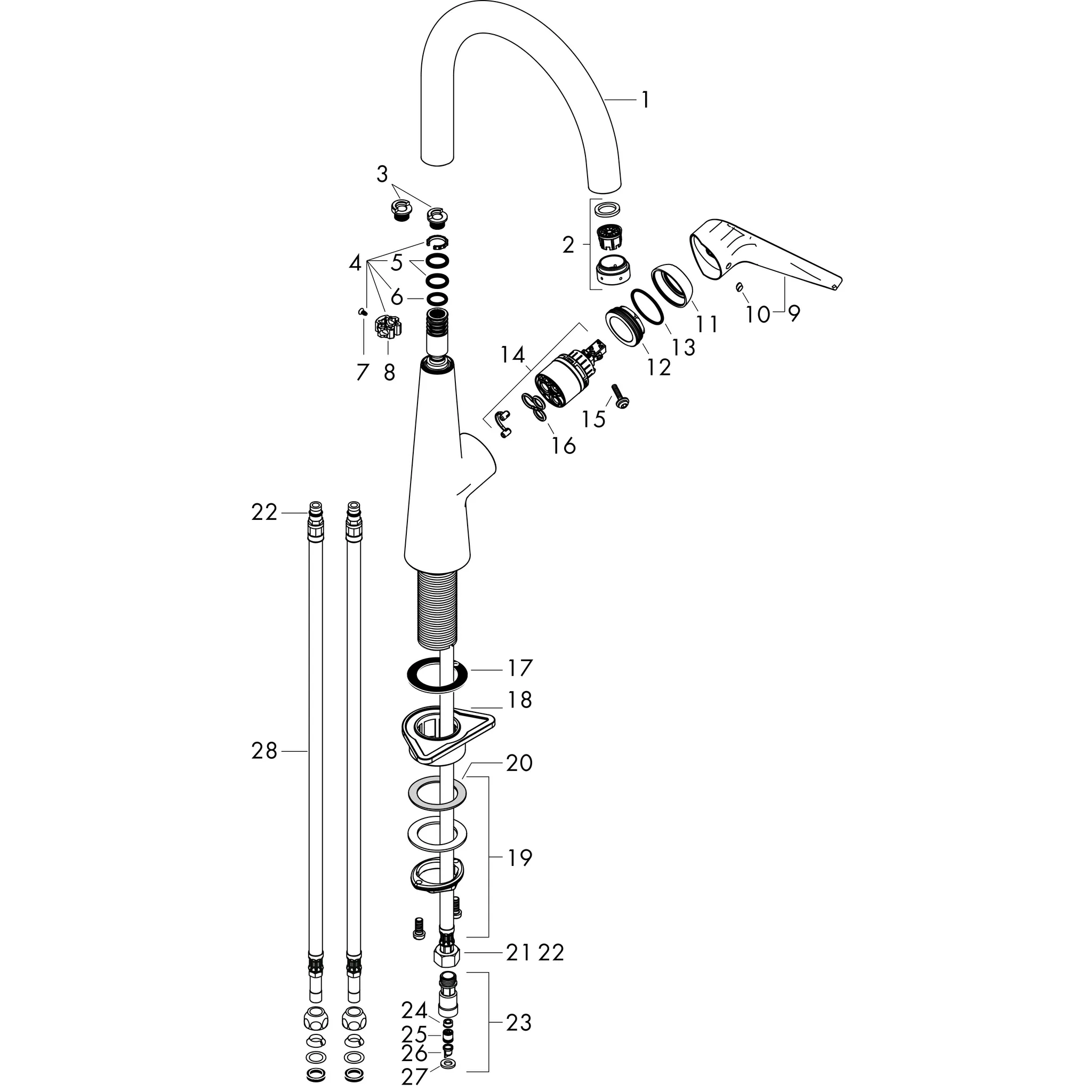 Spültischmischer 260 Talis M51 Niederdruck 1jet chrom Spültischmischer 260 Talis M51 Niederdruck 1jet chrom