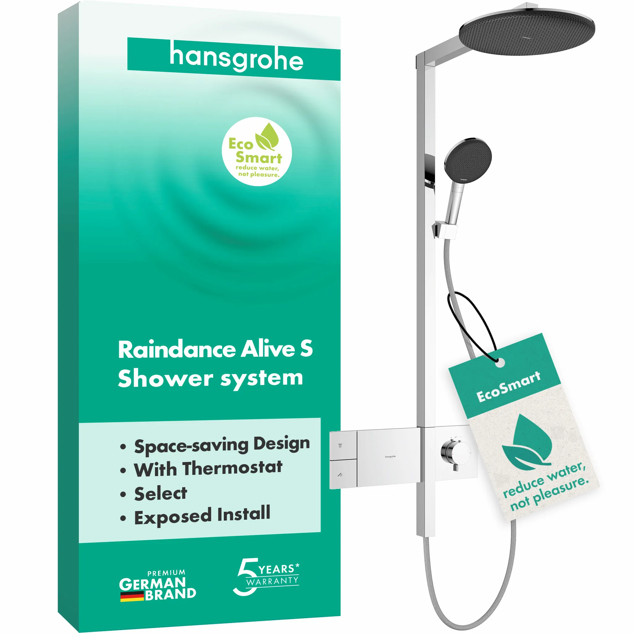 Hansgrohe Raindance Alive S Showerpipe 300 1jet EcoSmart mit ShowerSelect Comfort, Chrom Hansgrohe Raindance Alive S Showerpipe 300 1jet EcoSmart mit ShowerSelect Comfort, Chrom