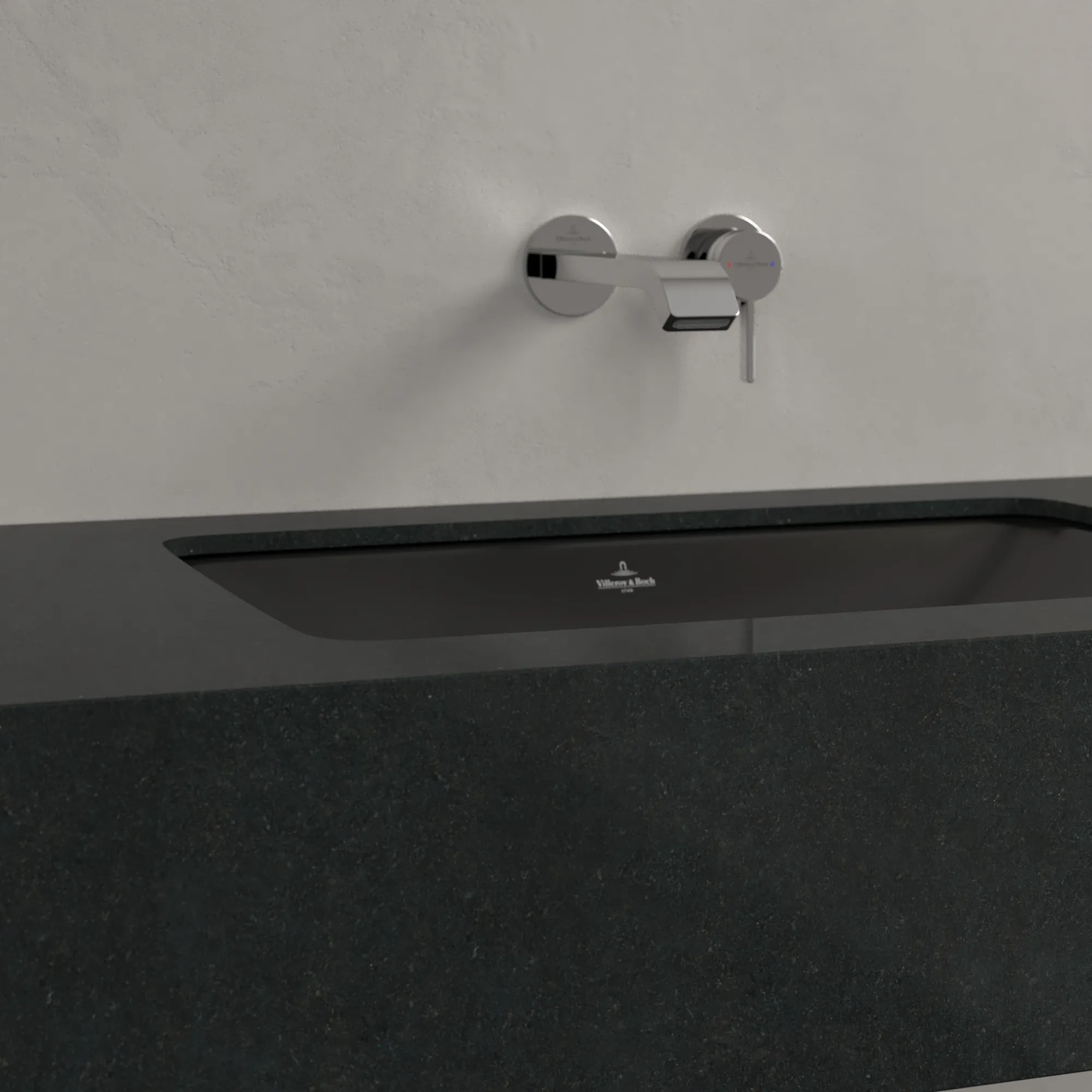 Villeroy & Boch Unterbauwaschtisch aus TitanCeram „Loop & Friends“ 600 × 405 × 185 mm, ohne Hahnlochbohrung in Pure Black Villeroy & Boch Unterbauwaschtisch aus TitanCeram „Loop & Friends“ 600 × 405 × 185 mm, ohne Hahnlochbohrung in Pure Black