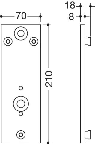 Montageplatte des Systems 900, Edelstahl, PVD, zur Aufnahme und Fixierung der mobilen Stützklappgriffe 900.50.4...70, in Farbe CK (messing glänzend) Montageplatte des Systems 900, Edelstahl, PVD, zur Aufnahme und Fixierung der mobilen Stützklappgriffe 900.50.4...70, in Farbe CK (messing glänzend)