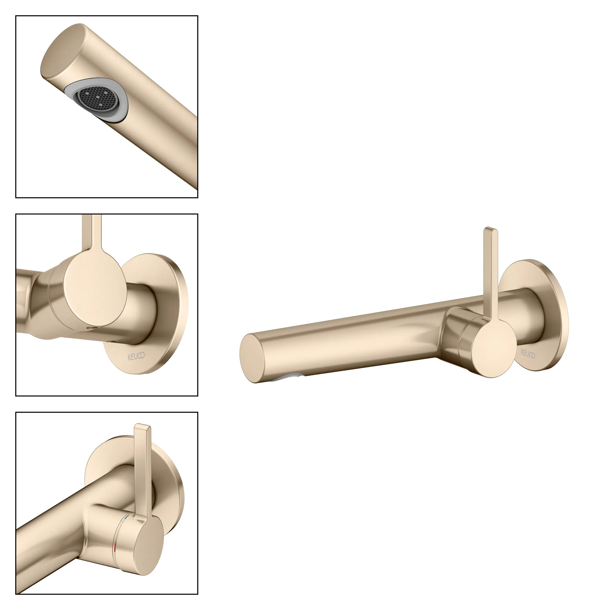Edition 400 51516031101 Einhebel-Waschtischmischer UP für Wandmontage Ausladung 197 mm Bronze gebürstet Edition 400 51516031101 Einhebel-Waschtischmischer UP für Wandmontage Ausladung 197 mm Bronze gebürstet