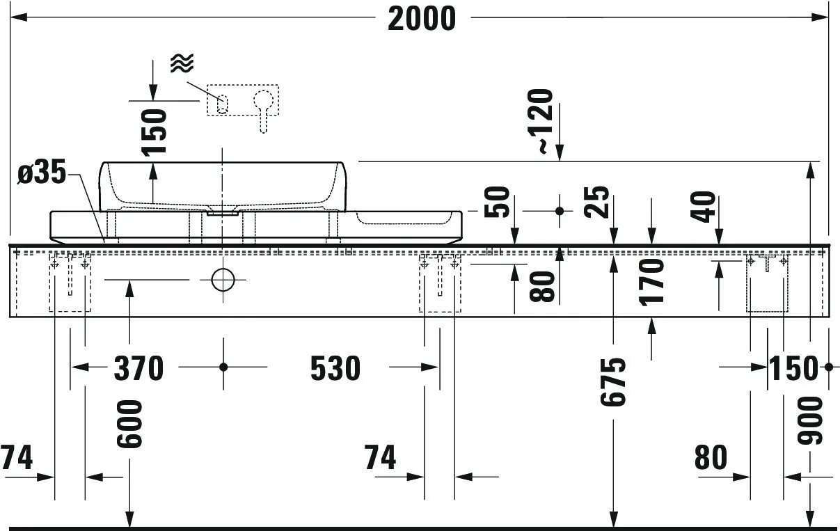 Duravit Aufsatzwaschtisch inkl. Natursteinkonsole „Qatego“ 100 × 41 × 90 cm in Weiß Hochglanz Duravit Aufsatzwaschtisch inkl. Natursteinkonsole „Qatego“ 100 × 41 × 90 cm in Weiß Hochglanz