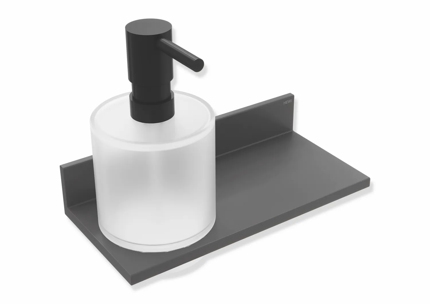 Ablage mit Seifen- oder Desinfektionsspender, Metall, pulverbeschichtet, Seifenspender aus Kristallglas, satiniert, Pumpenkopf pulverbeschichtet, Füllmenge ca. 250 ml, Breite 200 mm, Höhe 158 mm, Tiefe 98 mm, in Farbe DC (Schwarz tiefmatt) Ablage mit Seifen- oder Desinfektionsspender, Metall, pulverbeschichtet, Seifenspender aus Kristallglas, satiniert, Pumpenkopf pulverbeschichtet, Füllmenge ca. 250 ml, Breite 200 mm, Höhe 158 mm, Tiefe 98 mm, in Farbe DC (Schwarz tiefmatt)