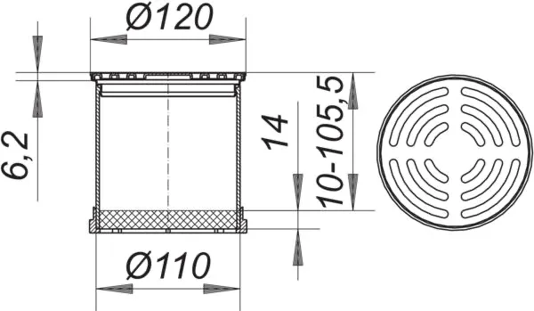 Aufsatz ER 12, d: 120 mm