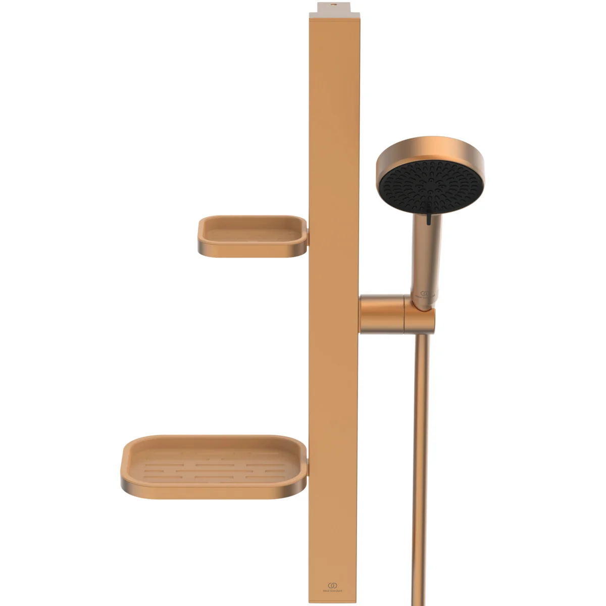 Ideal Standard Idealrain Alu+ Brausekombination mit 2-Funktion-Handbrause und 2 Ablagen in Bronze, Aufputz, 100% recyceltes Aluminium