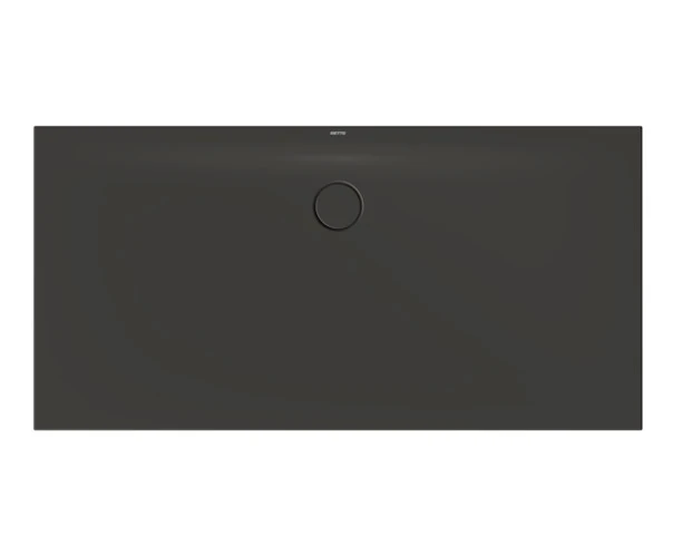 Bette rechteck Duschwanne „BetteFloor Side“ 1600 × 800 mm mit BetteAntirutsch Pro, ohne Oberflächenveredelung, mit Minimum-Wannenträger, in Anthracite