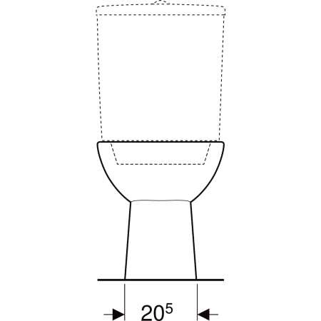 Stand-Tiefspül-WC für Kombination mit Spülkasten „Renova“ 35,7 × 39 cm 