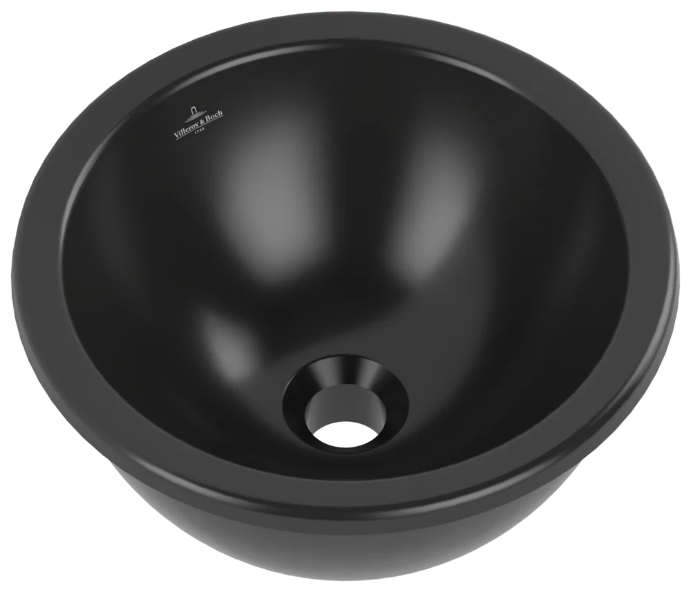 Villeroy & Boch Loop & Friends Unterbauwaschbecken 4A5101, 330x330mm, Rund, ohne Überlauf, Pure Black CeramicPlus Villeroy & Boch Loop & Friends Unterbauwaschbecken 4A5101, 330x330mm, Rund, ohne Überlauf, Pure Black CeramicPlus