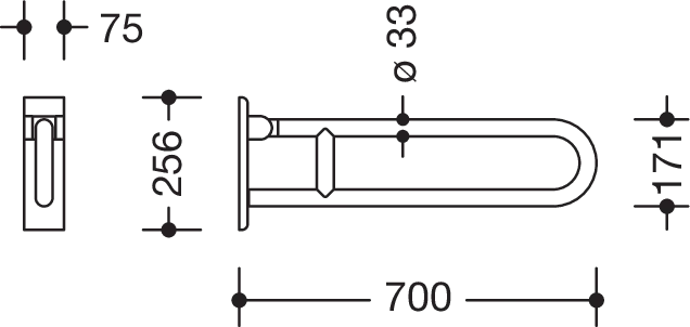 HEWI Stützklappgriff „Serie 805 Classic“