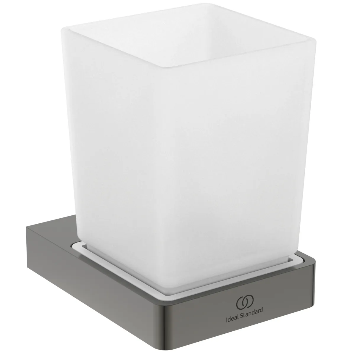Ideal Standard Conca Cube, eckiger Zahnputzbecher, Magnetic Grey