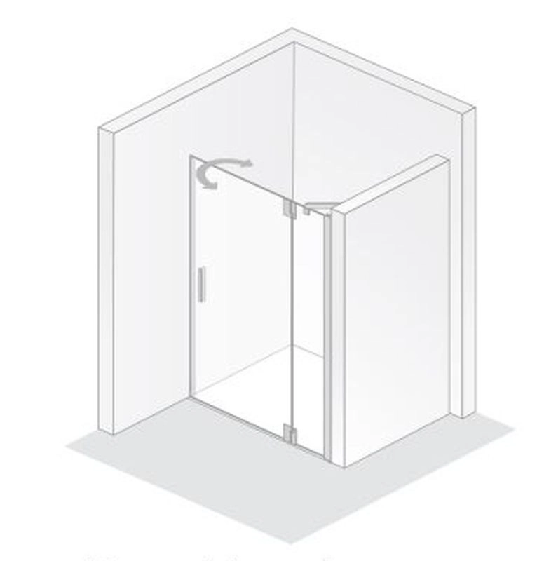 HSK Drehtür an Nebenteil pendelbar für Nische „K2P“ Glas Klar hell, Profile Chromoptik (Alu Hochglanz poliert), Scharniere nicht pendelbar, H: 2000 mm HSK Drehtür an Nebenteil pendelbar für Nische „K2P“ Glas Klar hell, Profile Chromoptik (Alu Hochglanz poliert), Scharniere nicht pendelbar, H: 2000 mm