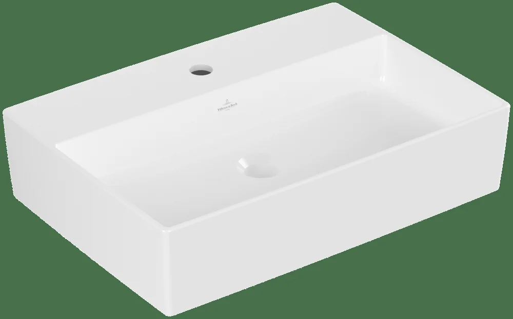 Villeroy & Boch Aufsatzwaschbecken Memento 2.0 4A0761, 600 x 420 mm, Rechteck, 1HL, ohne Überlauf, Weiß Alpin