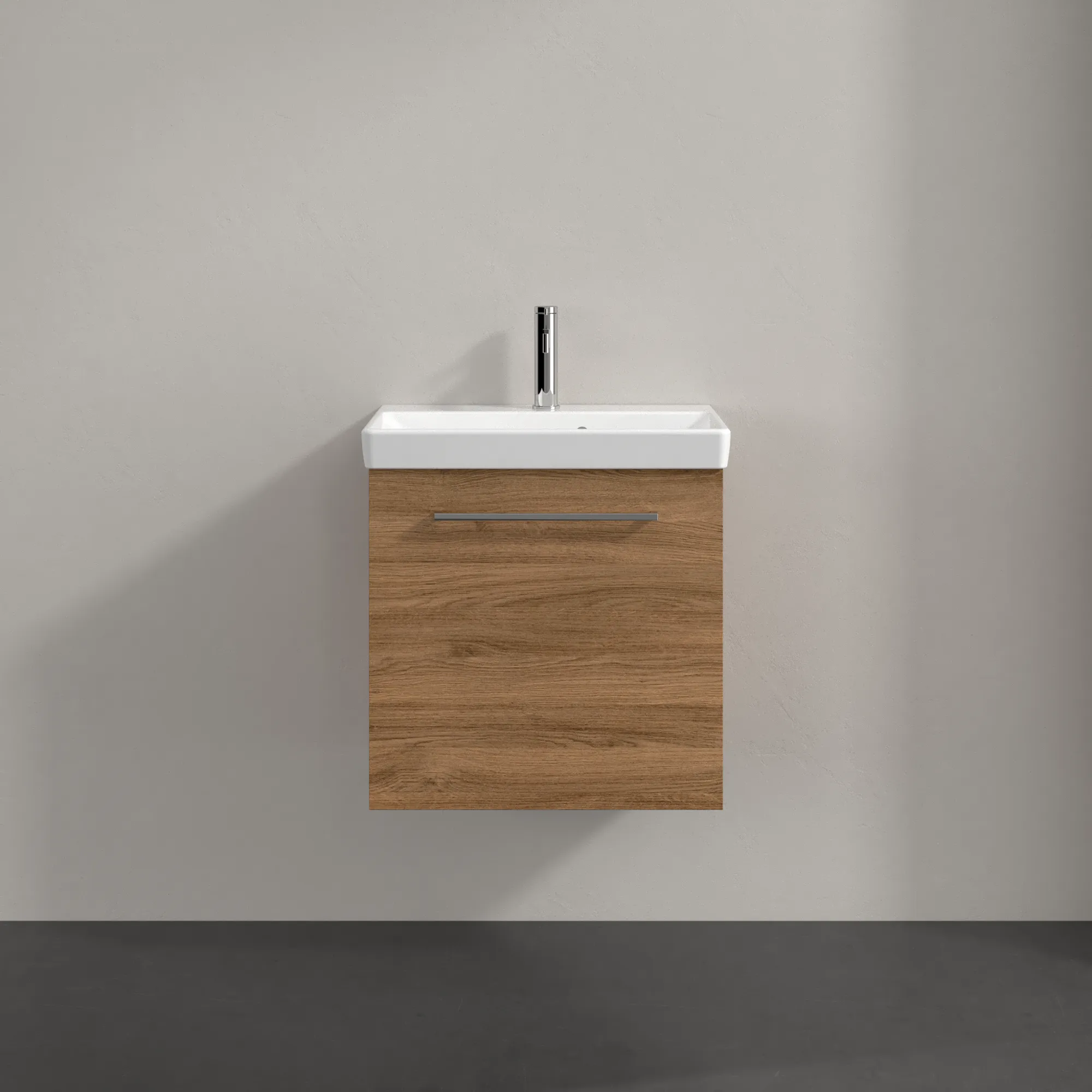 Villeroy & Boch Waschtischunterschrank mit Tür „Avento“ für Schrankwaschtisch 530 × 514 × 352 mm Kansas Oak, Anschlag rechts, Soft Closing, 1 Tür