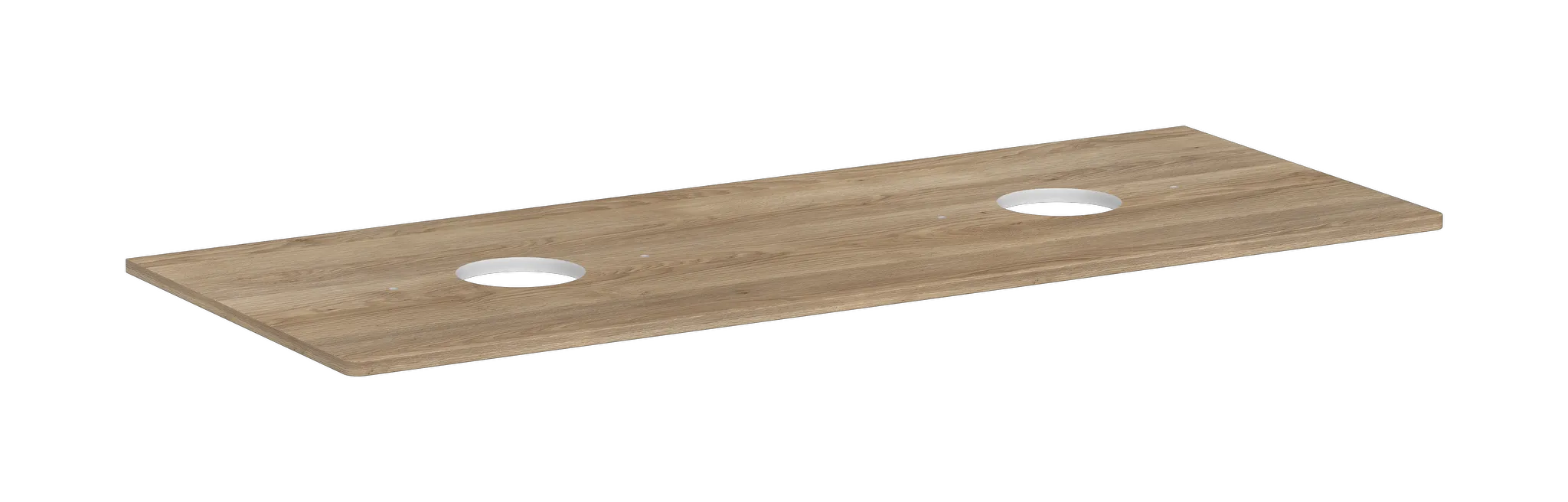 Hansgrohe Xelu Q Konsole in Eiche Natur, 1360x540 mm, mit 2 mittigen Ausschnitten für Aufsatzwaschtisch ohne Hahnloch Hansgrohe Xelu Q Konsole in Eiche Natur, 1360x540 mm, mit 2 mittigen Ausschnitten für Aufsatzwaschtisch ohne Hahnloch