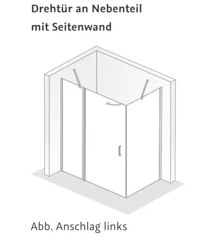 HSK gerahmte Drehtür an Nebenteil 2-teilig „Favorit Nova“ für Seitenwand Glas Mattglas, Profile Chromoptik (Alu Hochglanz poliert) HSK gerahmte Drehtür an Nebenteil 2-teilig „Favorit Nova“ für Seitenwand Glas Mattglas, Profile Chromoptik (Alu Hochglanz poliert)