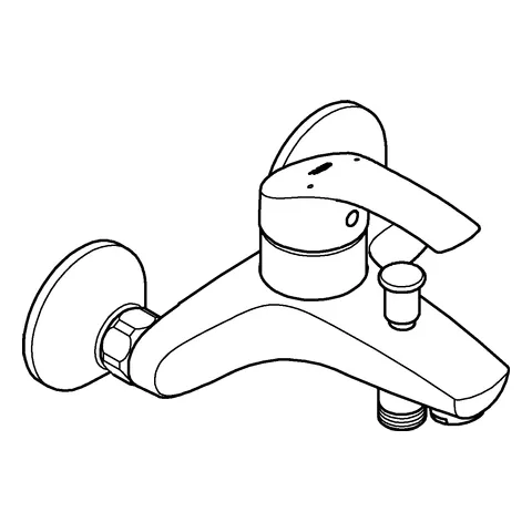 Einhand-Wannenbatterie Eurosmart 33300_2, Wandmontage, eigensicher, chrom Einhand-Wannenbatterie Eurosmart 33300_2, Wandmontage, eigensicher, chrom