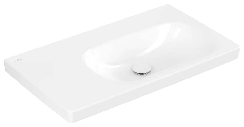 Villeroy & Boch Schrankwaschtisch Skyla 5A52R4, 800x460mm, Rechteck, Becken rechts, ohne Überlauf, Weiß Alpin