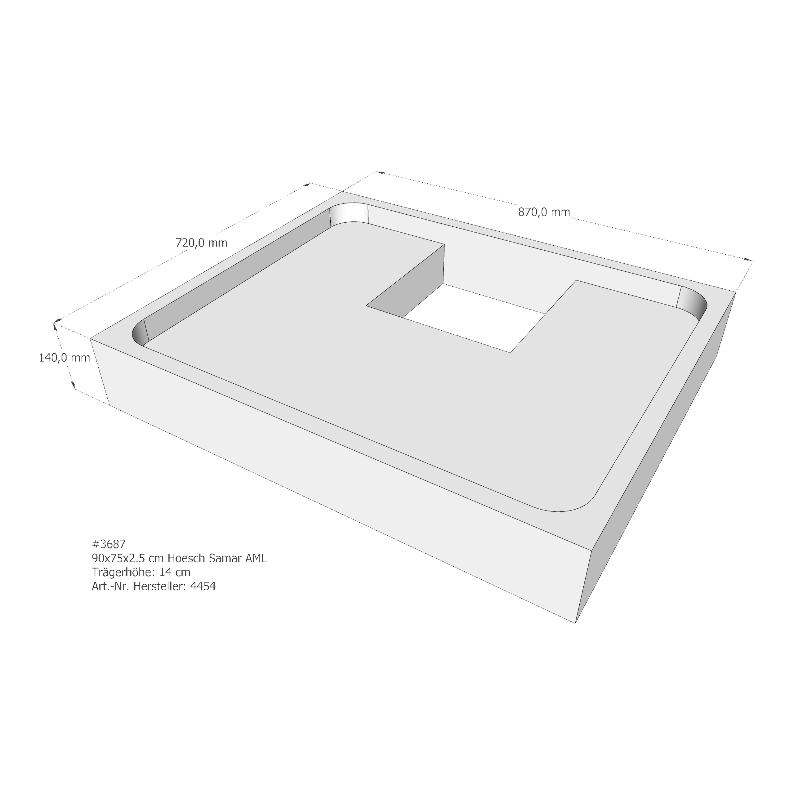 Duschwannenträger für Hoesch Samar 90 × 75 × 2,5 cm Breite: 75 cm / Länge: 90 cm Duschwannenträger für Hoesch Samar 90 × 75 × 2,5 cm Breite: 75 cm / Länge: 90 cm