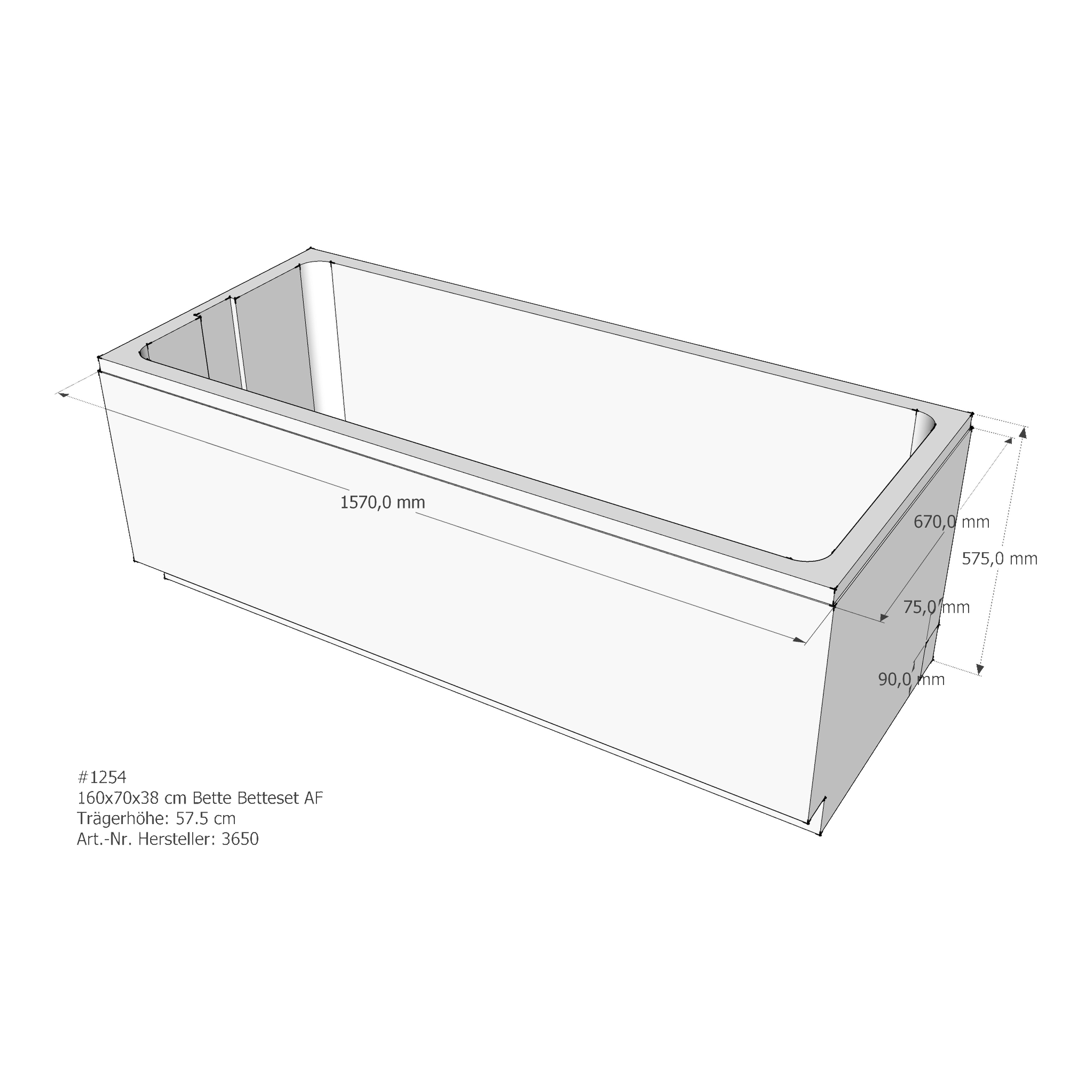 Badewannenträger für Bette Set 160 × 70 × 38 cm Badewannenträger für Bette Set 160 × 70 × 38 cm