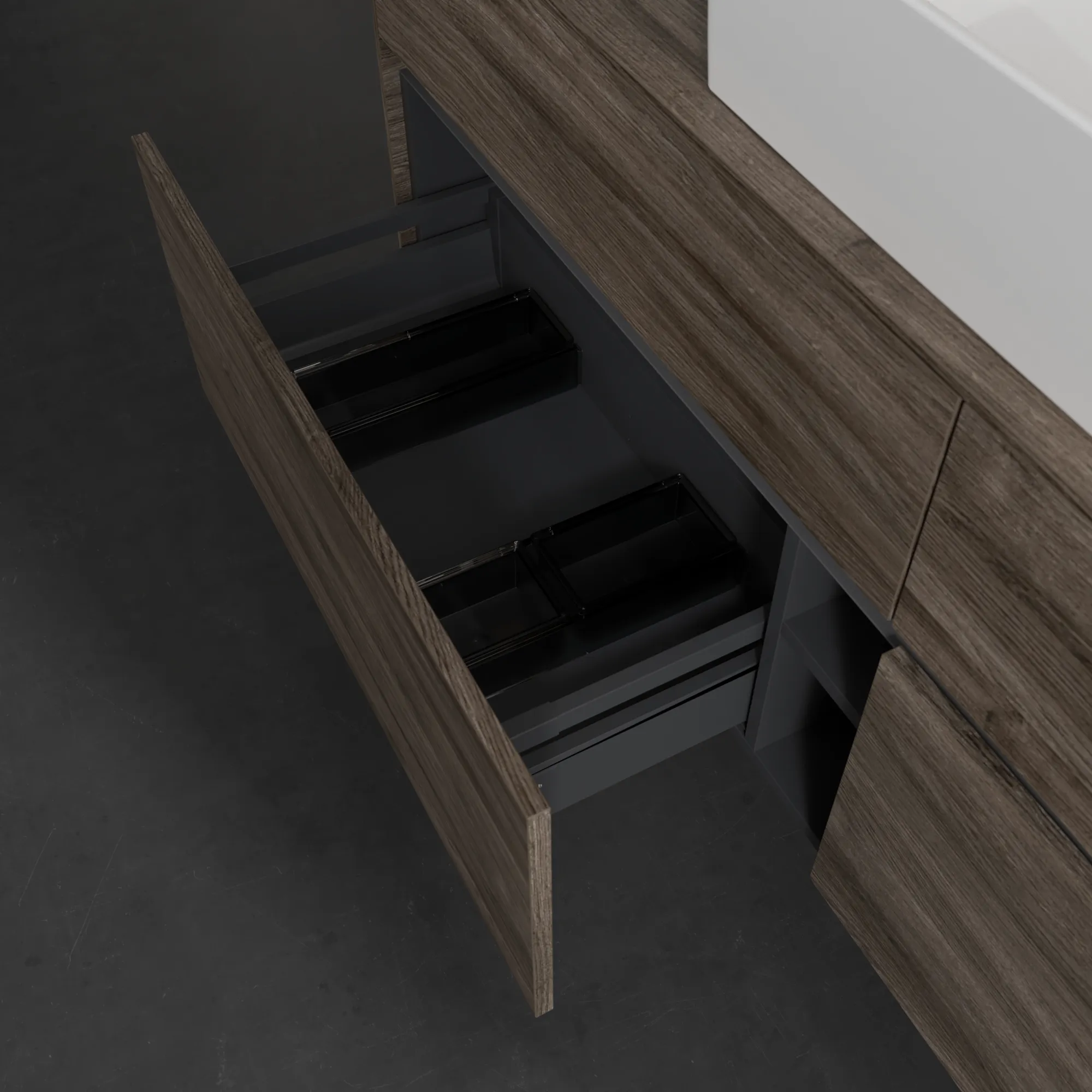 Villeroy & Boch Waschtischunterschrank „Collaro“ 1600 × 548 × 500 mm Stone Oak, ohne Beleuchtung, für Becken mittig Villeroy & Boch Waschtischunterschrank „Collaro“ 1600 × 548 × 500 mm Stone Oak, ohne Beleuchtung, für Becken mittig