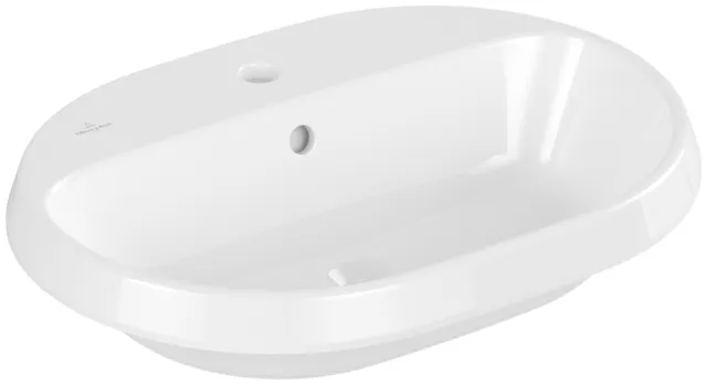 Villeroy & Boch Einbauwaschtisch „Architectura“ mit 1×1 Hahnlochbohrung, 600 × 450 × 170 mm, mit Hahnlochbohrung, Hahnlochposition mittig in Weiß Alpin Villeroy & Boch Einbauwaschtisch „Architectura“ mit 1×1 Hahnlochbohrung, 600 × 450 × 170 mm, mit Hahnlochbohrung, Hahnlochposition mittig in Weiß Alpin