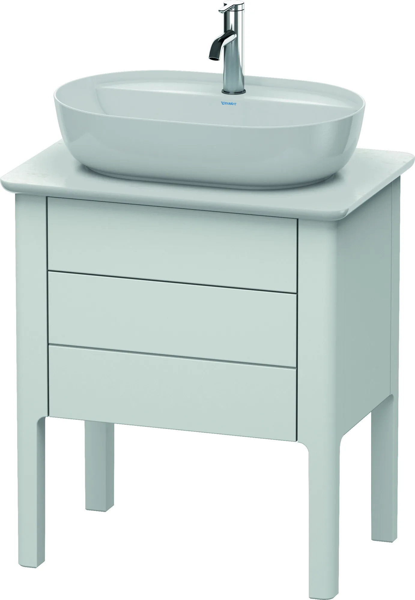 Duravit Waschtischunterschrank bodenstehend „Luv“ 63,8 × 74,3 × 45 cm Weiß Seidenmatt Becken: mittig / Front- & Korpusfarbe: Weiß Seidenmatt / Größe: 63,8 × 45 × 74,3 cm / Schubladen: 2 Duravit Waschtischunterschrank bodenstehend „Luv“ 63,8 × 74,3 × 45 cm Weiß Seidenmatt Becken: mittig / Front- & Korpusfarbe: Weiß Seidenmatt / Größe: 63,8 × 45 × 74,3 cm / Schubladen: 2