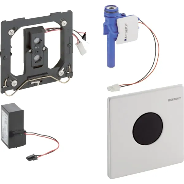 Geberit Urinalsteuerung mit elektronischer Spülauslösung, Netzbetrieb, Abdeckplatte Mambo: gebürstet Geberit Urinalsteuerung mit elektronischer Spülauslösung, Netzbetrieb, Abdeckplatte Mambo: gebürstet