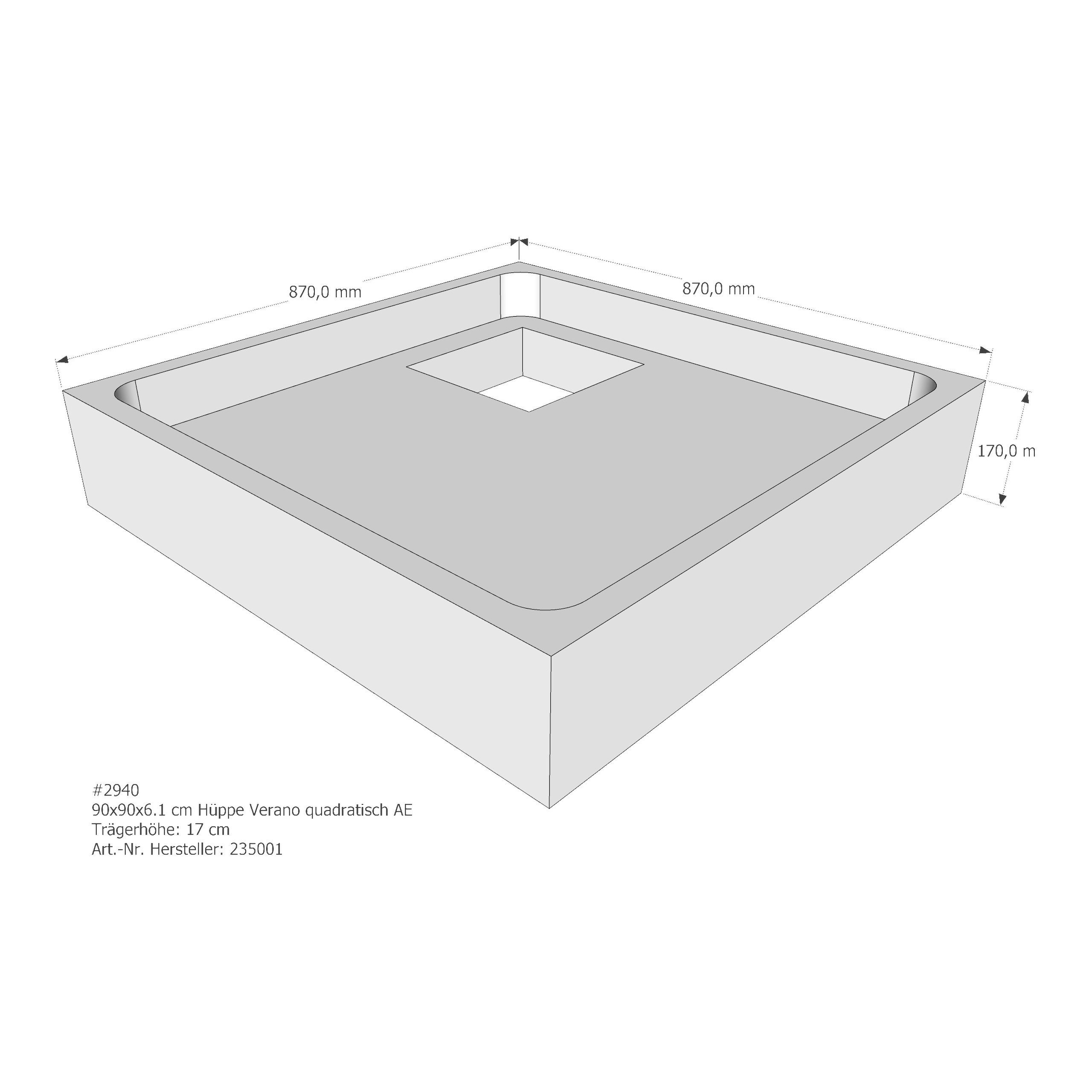 Duschwannenträger für Hüppe Verano 90 × 90 × 6,1 cm
