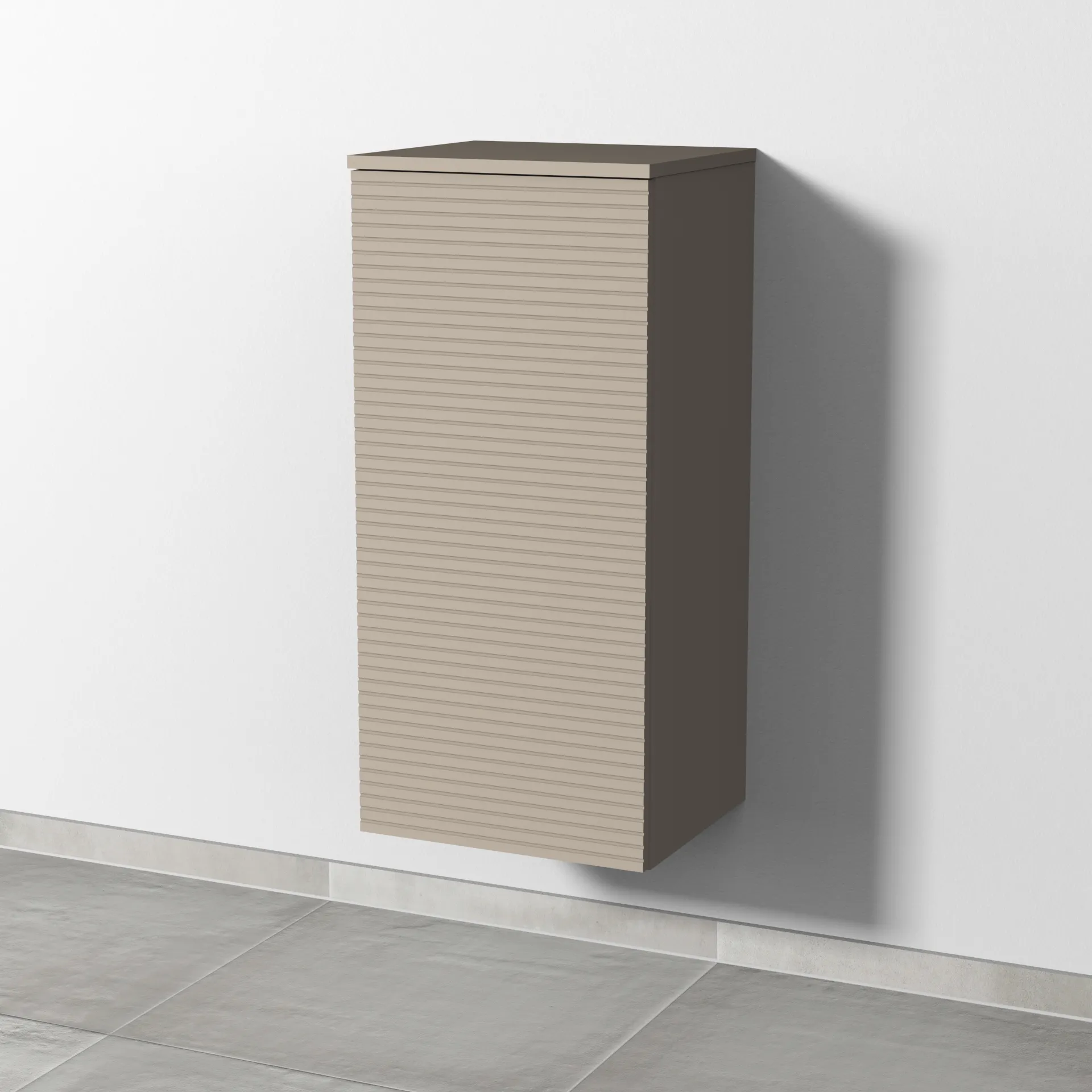 Sanipa Mittelschrank „3way“ Struktur 400 × 850 × 345 mm Anschlag links, in Sandgrau (matt), Anschlag links