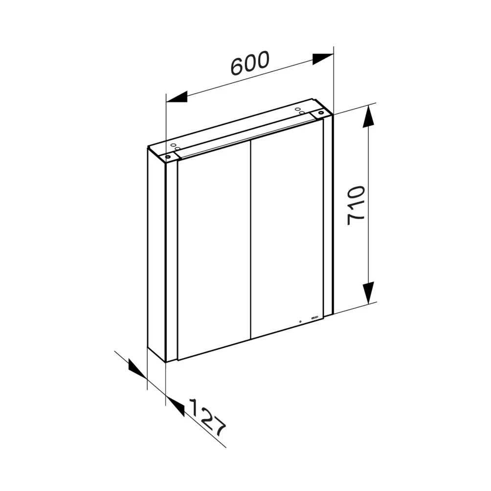 KEUCO SOMARIS Spiegelschrank Wandvorbau 2-türig 600 x 710 x 128 mm weiß matt KEUCO SOMARIS Spiegelschrank Wandvorbau 2-türig 600 x 710 x 128 mm weiß matt