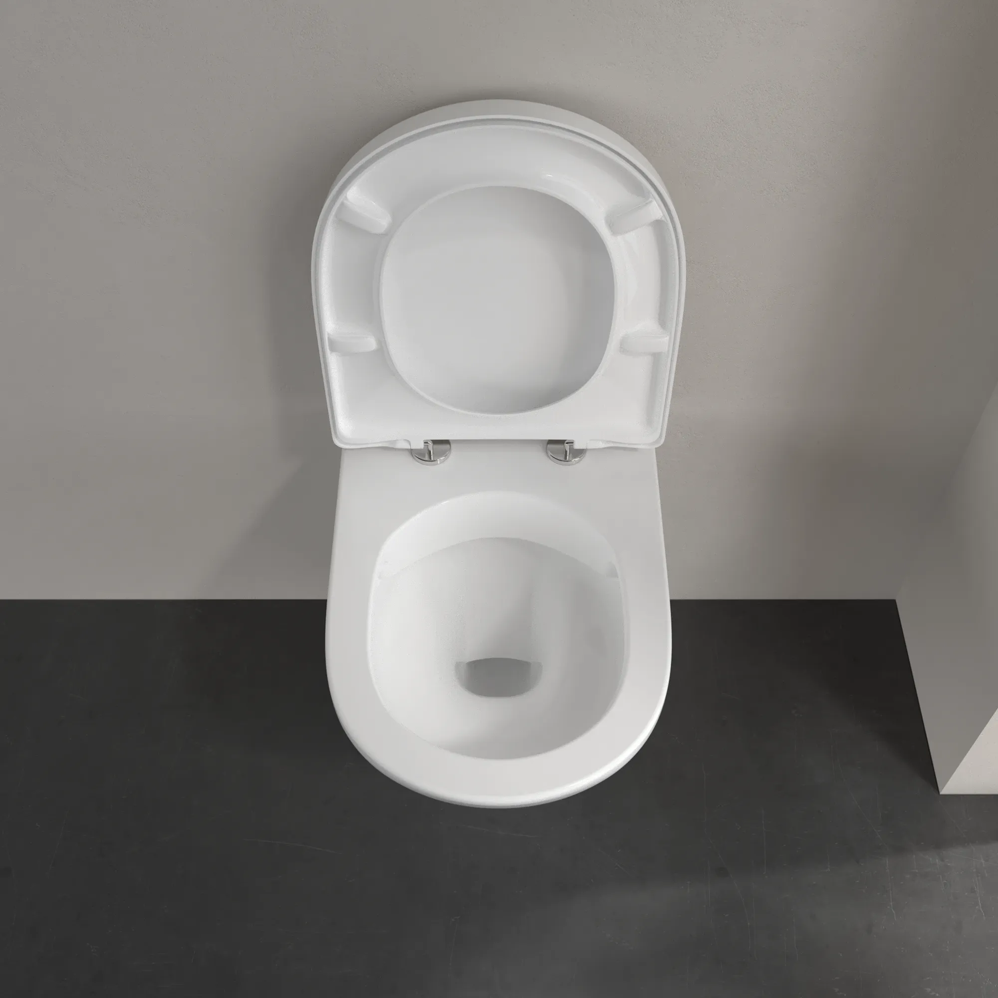 Villeroy & Boch O.novo Tiefspül-WC Compact spülrandlos, oval, weiß Alpin CeramicPlus, 360x490 mm, Höhe 350 mm, wandhängend