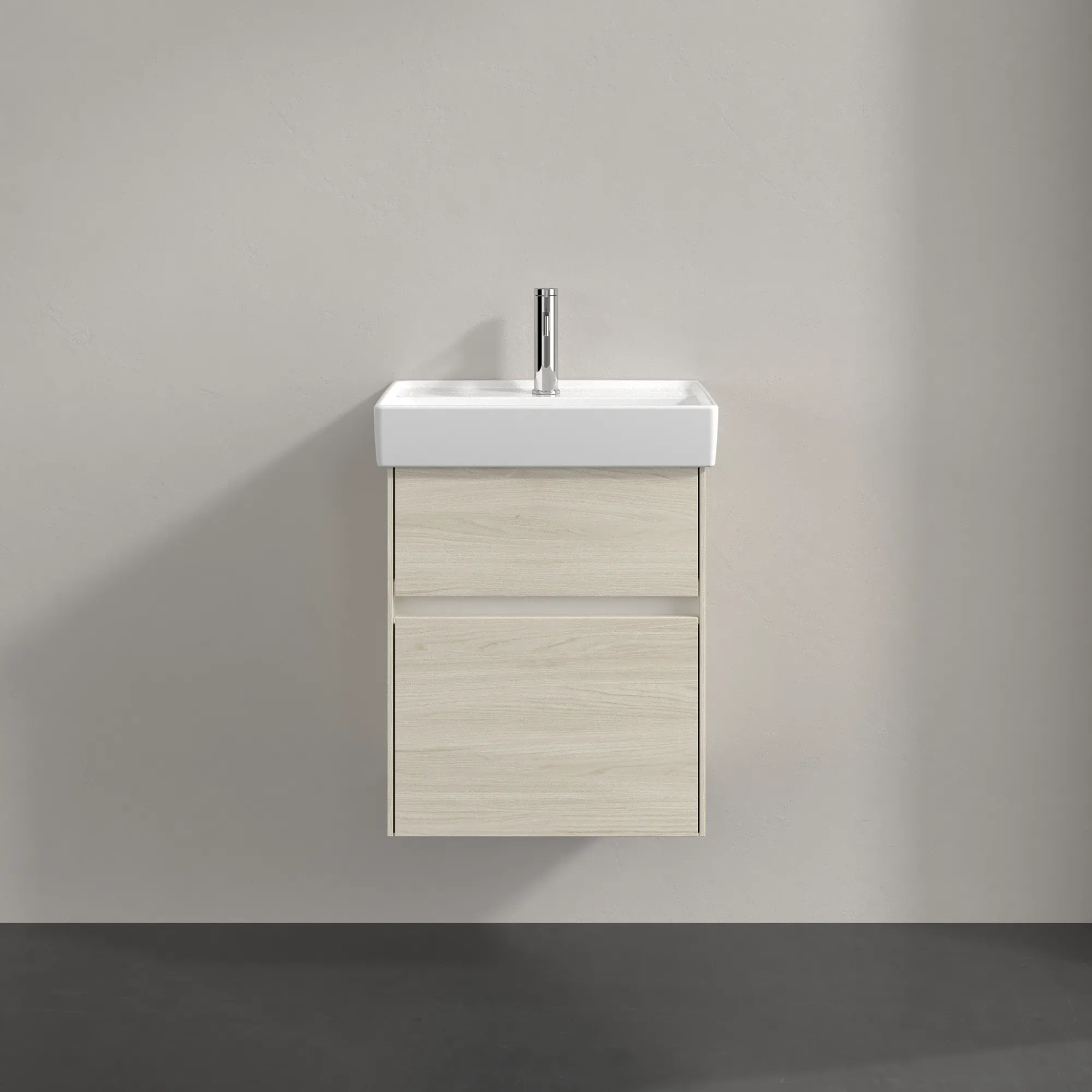 Villeroy & Boch Waschtischunterschrank „Collaro“ 460 × 546 × 374 mm White Oak, für Becken mittig, ohne Beleuchtung Villeroy & Boch Waschtischunterschrank „Collaro“ 460 × 546 × 374 mm White Oak, für Becken mittig, ohne Beleuchtung