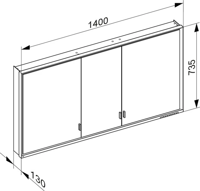 KEUCO Spiegelschrank „Royal Lumos“ 140 × 73,5 × 13 cm