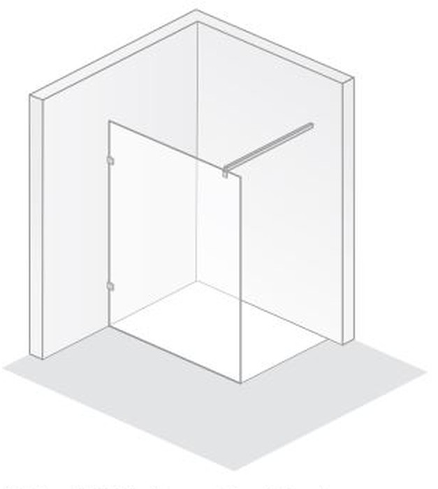 HSK rahmenlos Frontelement „Atelier Pur“ Walk in Glas Klar hell, Scharniere Edelstahllook HSK rahmenlos Frontelement „Atelier Pur“ Walk in Glas Klar hell, Scharniere Edelstahllook