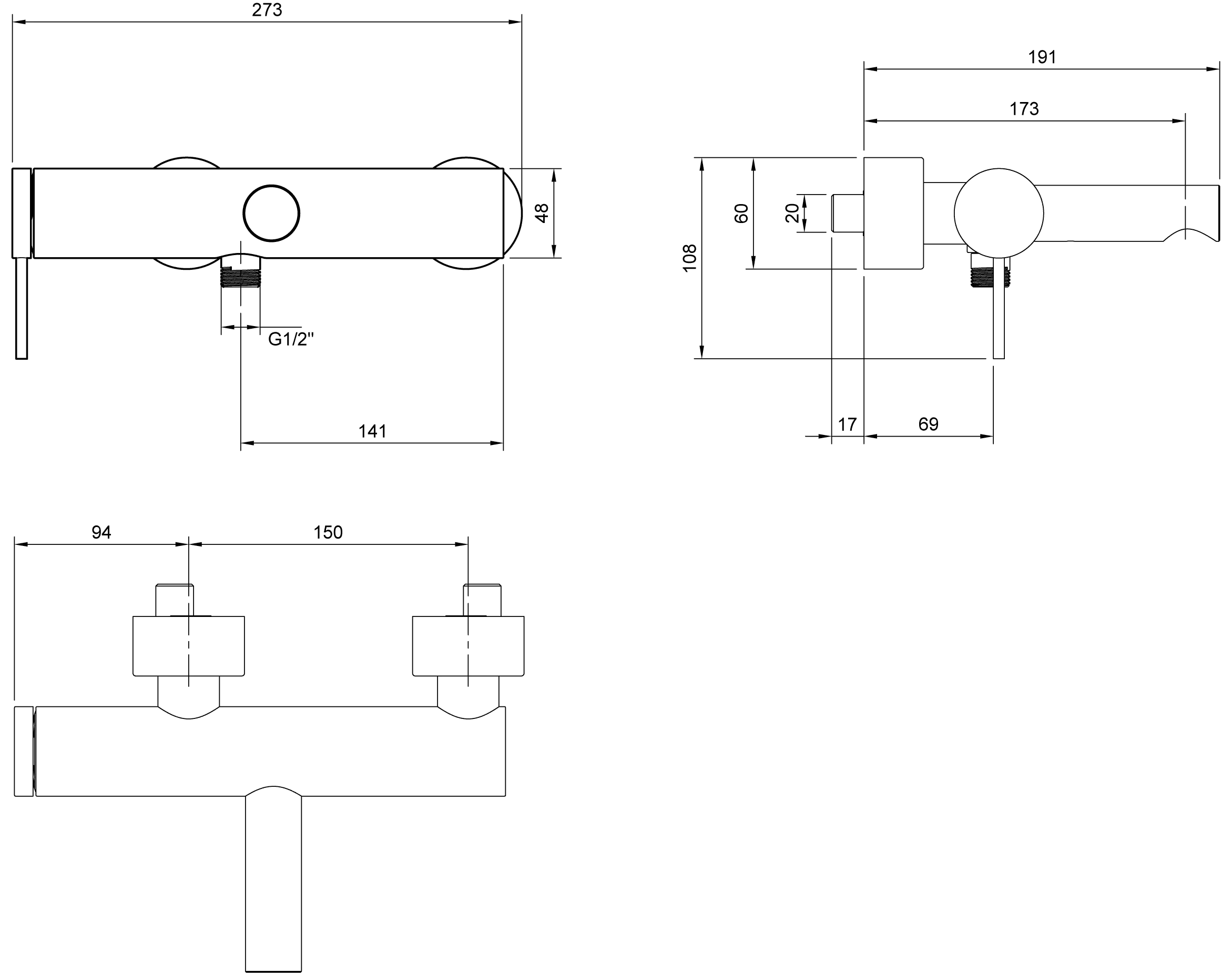 Villeroy & Boch Einhebel-Badewannenarmatur Loop & Friends, Chrom, 108 mm Höhe, 273 x 191 mm Maße, Comfortstrahl mit AirPlus, SmartPressure Villeroy & Boch Einhebel-Badewannenarmatur Loop & Friends, Chrom, 108 mm Höhe, 273 x 191 mm Maße, Comfortstrahl mit AirPlus, SmartPressure