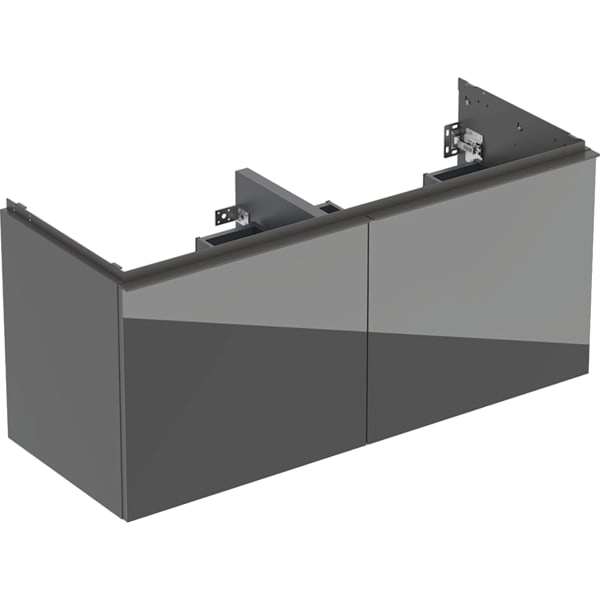 Geberit Acanto Unterschrank für Doppelwaschtisch, lava matt/Glas glänzend, Breite Waschtisch 120 cm, Höhe 54,1 cm Geberit Acanto Unterschrank für Doppelwaschtisch, lava matt/Glas glänzend, Breite Waschtisch 120 cm, Höhe 54,1 cm