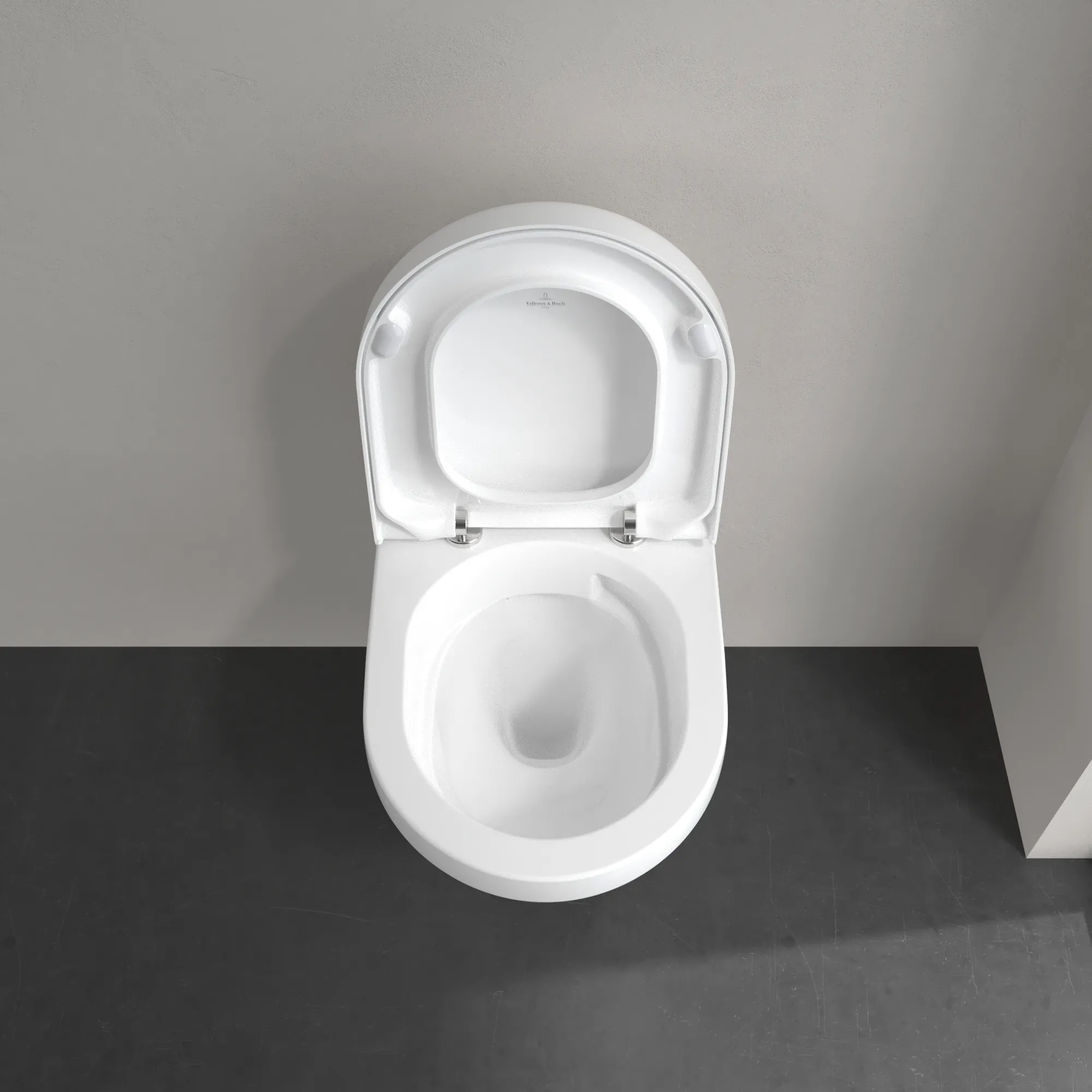 Villeroy & Boch Architectura Tiefspül-WC spülrandlos, Rund, Weiß Alpin CeramicPlus, 350x480 mm, Höhe 355 mm, wandhängend