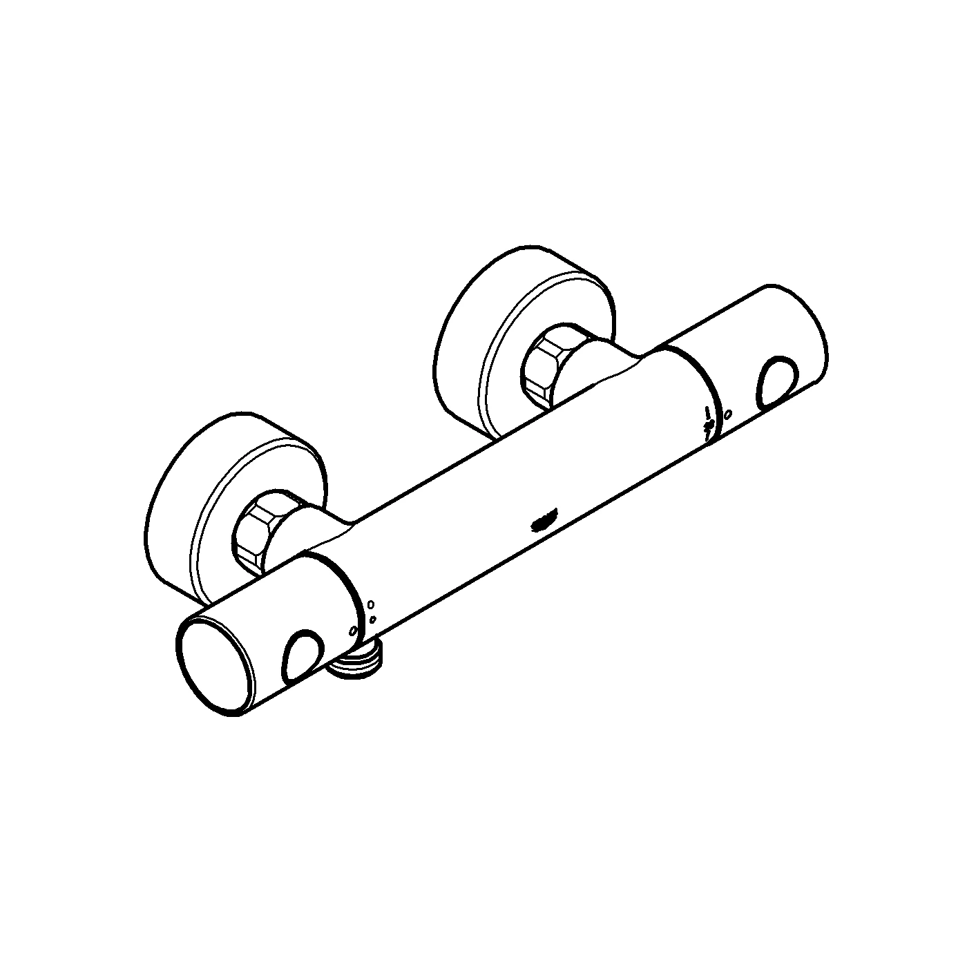 Thermostat-Brausebatterie Grohtherm 1000 Cosmopolitan 34065_2, Wandmontage, hard graphite