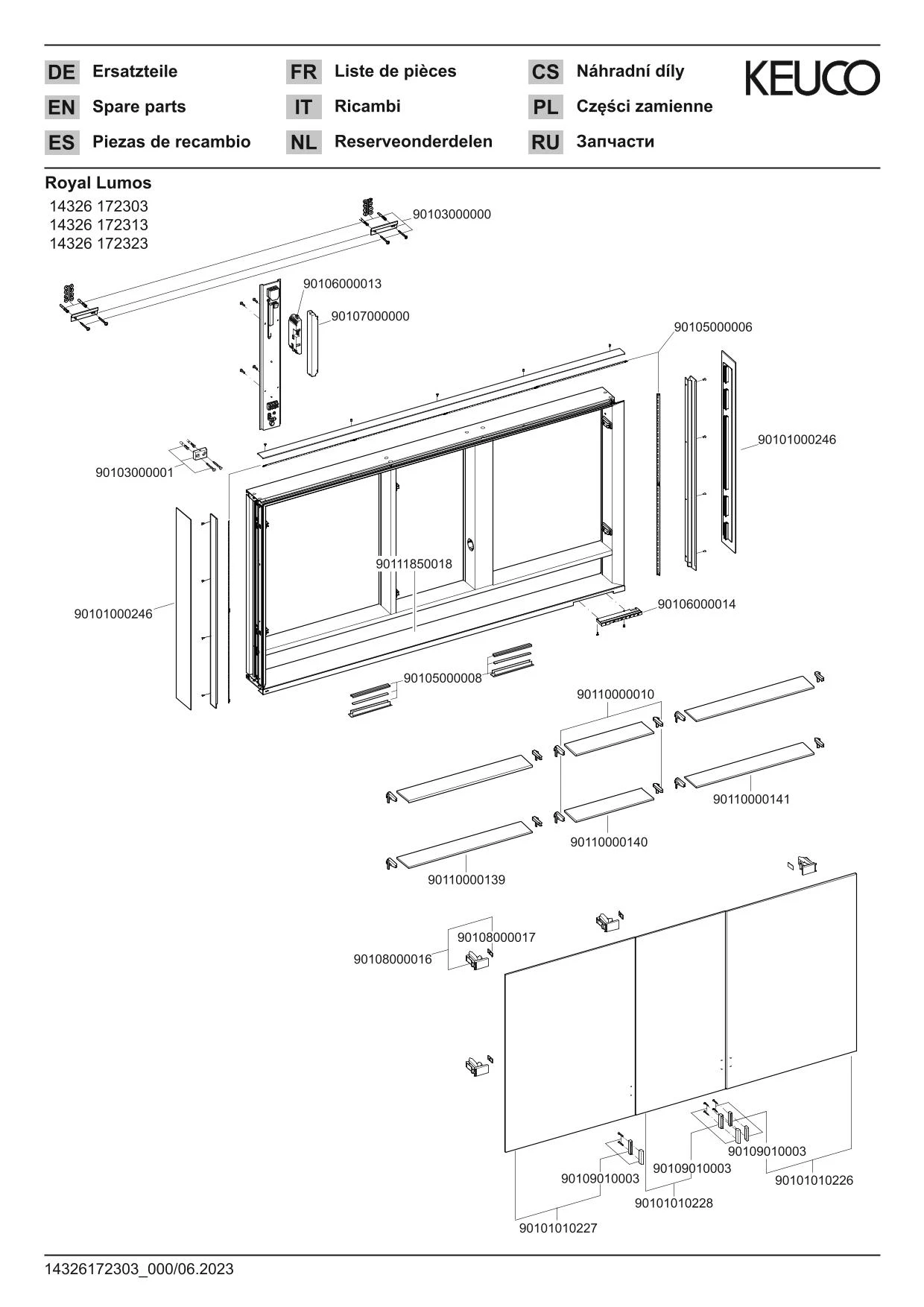 KEUCO Spiegelschrank „Royal Lumos“ 140 × 73,5 × 13 cm