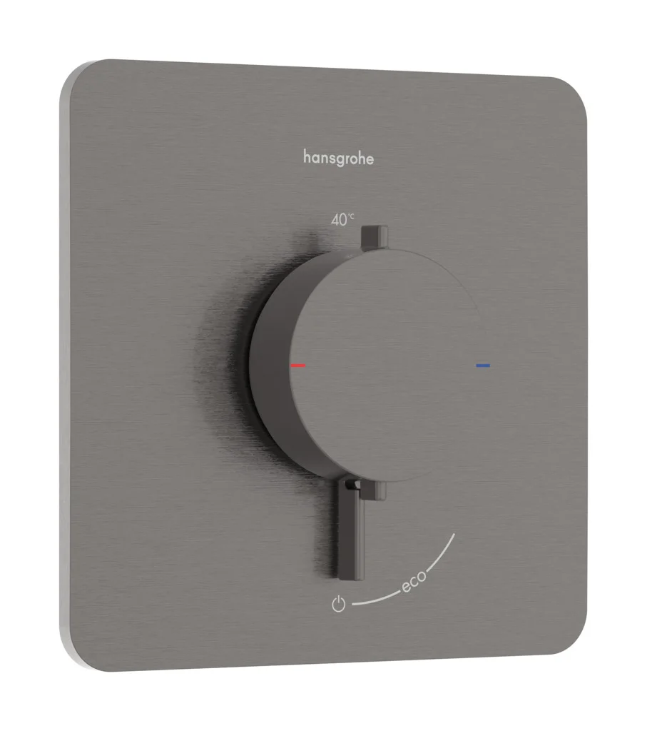 Hansgrohe Ecostat Comfort Q Thermostat Unterputz, Brushed Black Chrome, 1 Verbraucher, Temperatur- und Volumensteuerung, einfache Installation