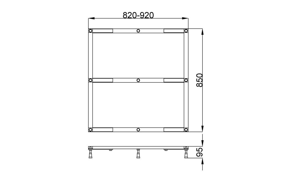 Hoesch Untergestell für Duschwanne „Muna“ 4161, 4184 90 × 90 cm
